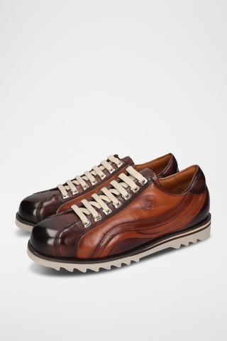 Baskets en croûte de cuir verni Hadrian - Marron