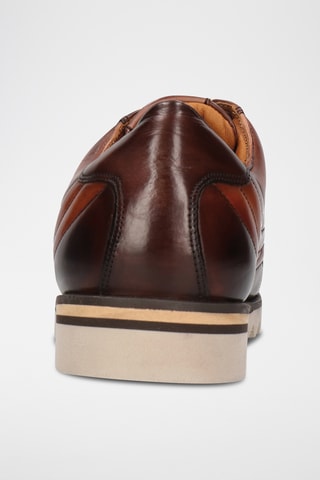 Baskets en croûte de cuir verni Hadrian - Marron