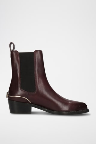 Bottines Chelsea en croûte de cuir Rylee - Marron
