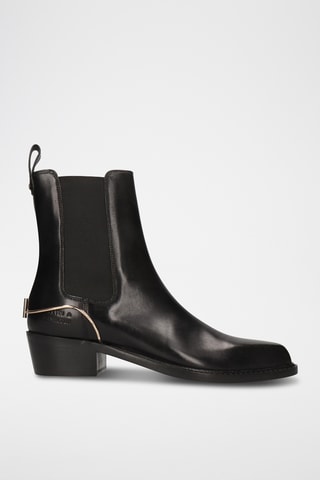 Bottines Chelsea en croûte de cuir Rylee - Noir