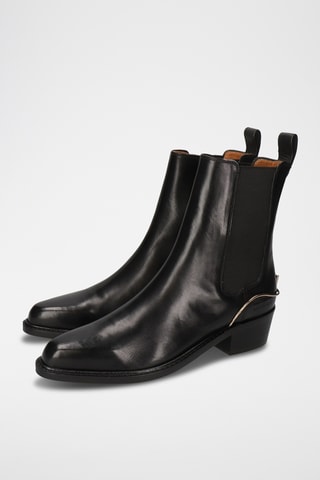 Bottines Chelsea en croûte de cuir Rylee - Noir
