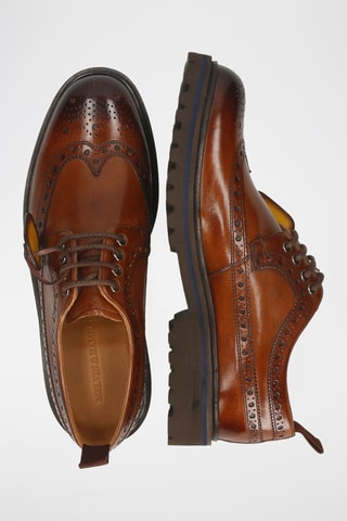 Derbys en cuir verni Pierce - Marron