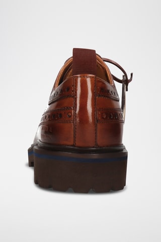 Derbys en cuir verni Pierce - Marron