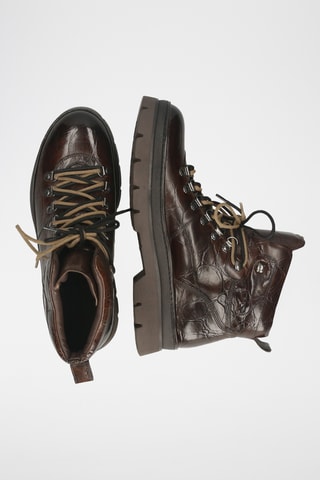 Boots en croûte de cuir verni Jaden - Marron