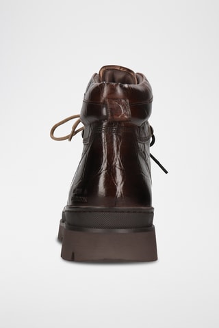 Boots en croûte de cuir verni Jaden - Marron