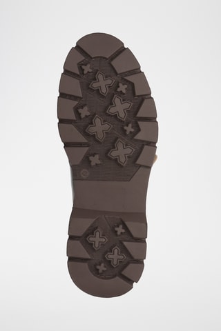 Boots en croûte de cuir verni Jaden - Marron