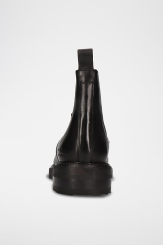 Bottines Chelsea en croûte de cuir verni Basil - Noir