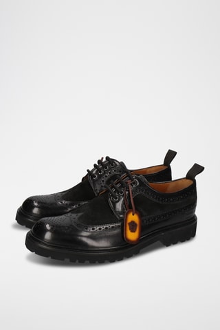 Derbys en cuir verni Pierce - Noir