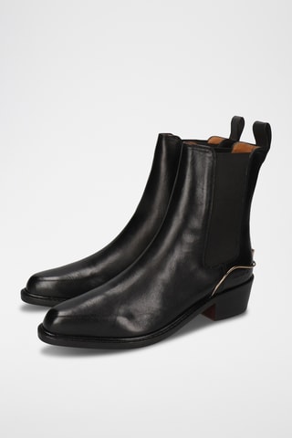 Bottines Chelsea en croûte de cuir Rylee - Noir