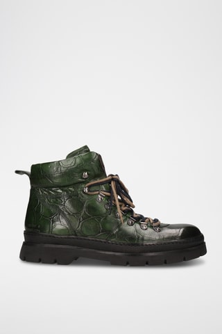 Boots en croûte de cuir Jaden - Vert foncé