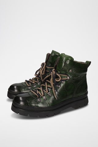Boots en croûte de cuir Jaden - Vert foncé