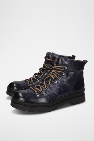 Boots en croûte de cuir Jaden - Bleu marine