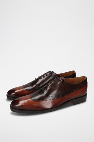 Richelieus en croûte de cuir Lawrence - Camel et marron