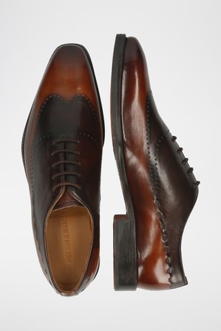 Richelieus en croûte de cuir Lawrence - Camel et marron