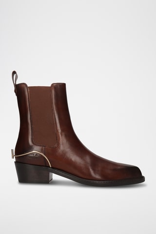 Bottines Chelsea en croûte de cuir Rylee - Marron