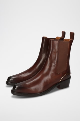 Bottines Chelsea en croûte de cuir Rylee - Marron