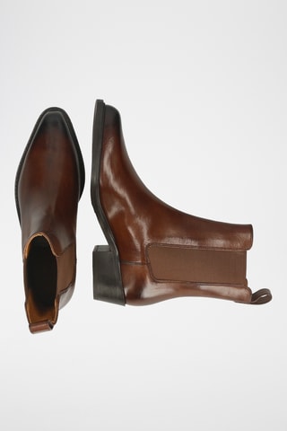 Bottines Chelsea en croûte de cuir Rylee - Marron