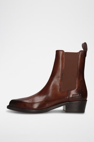 Bottines Chelsea en croûte de cuir Rylee - Marron
