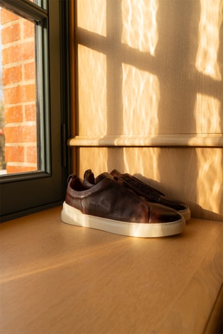 Baskets en cuir Jax - Marron foncé