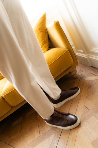 Baskets en cuir Jax - Marron foncé