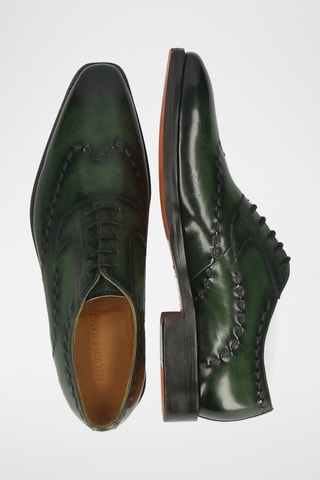 Richelieus en croûte de cuir Lawrence - Vert foncé