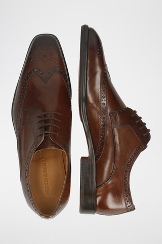 Derbys en croûte de cuir Stefano - Marron
