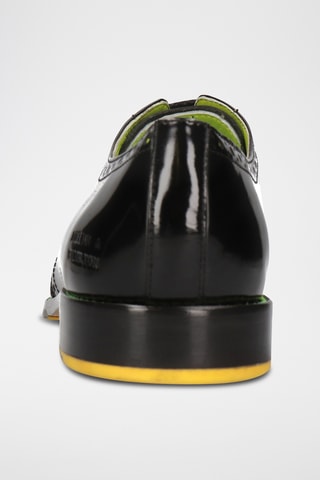 Derbys en cuir verni Elvis - Noir et vert clair