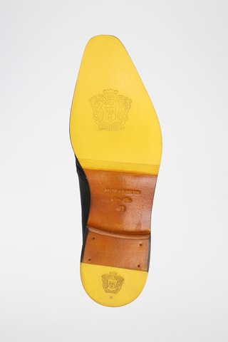 Derbys en cuir verni Elvis - Noir et vert clair