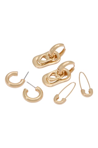 3 paires de créoles Lovecapse - Doré