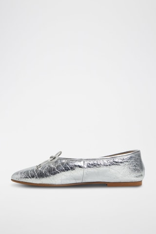 Ballerines en cuir de chèvre Joselie - Argenté