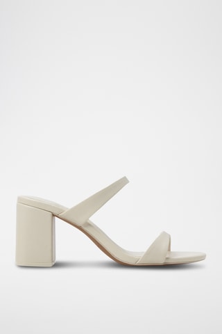 Mules à talons en cuir Goldenlight - Beige