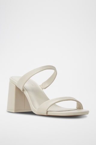 Mules à talons en cuir Goldenlight - Beige