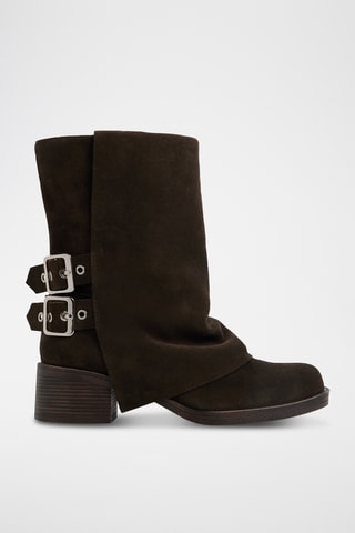 Bottines en cuir Bitse - Marron foncé