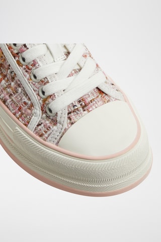 Baskets plateformes Rayes - Blanc