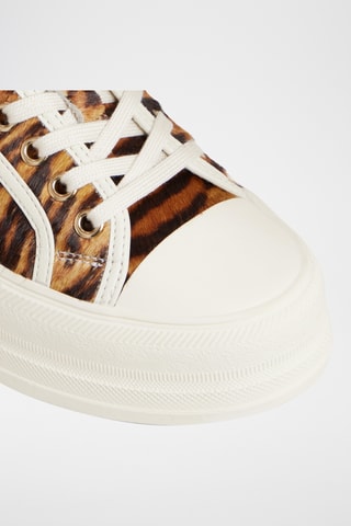 Baskets plateformes en cuir Rayes - Blanc