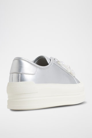 Baskets plateformes Rayes - Argenté