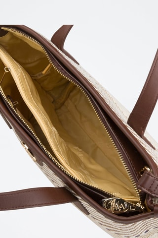 Bolso shopper - Marrón y crema