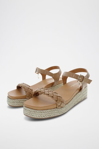 Sandalias de cuña Astrid - Camel y beige