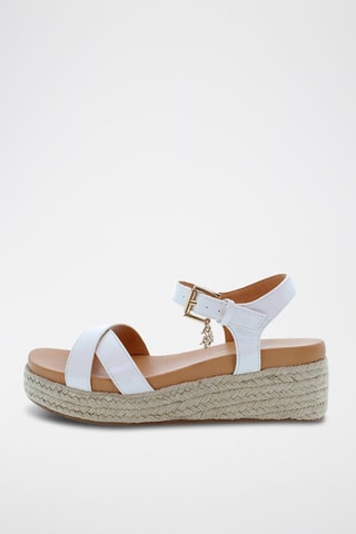 Sandalias de cuña Astrid - Blanco y beige