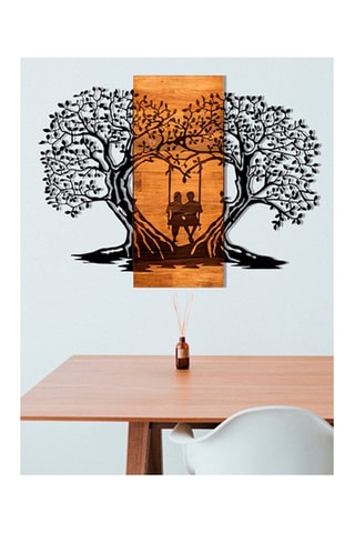 Décoration murale Eva en bois - Naturel - 76 x 58 cm