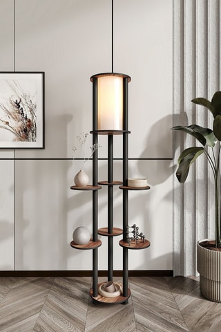 Lampadaire Volante - Noyer - Noir - 40 W