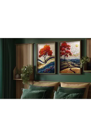 2 peintures décoratives encadrées en MDF Sandrine - 50 x 70 cm