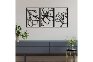 3 décorations murales Adda - Noir - 120 x 56,5 cm