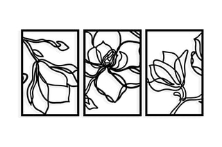 3 décorations murales Adda - Noir - 120 x 56,5 cm