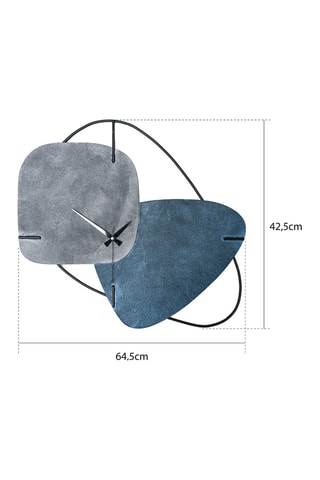 Horloge Brazil - 58 x 55 cm - Bleu et gris