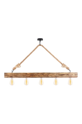 Suspension en bois Erebos - Naturel - 5 x 40 W