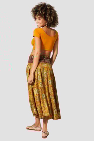Vestido estilo patinadora - Laranja - Verde, amarelo e laranja