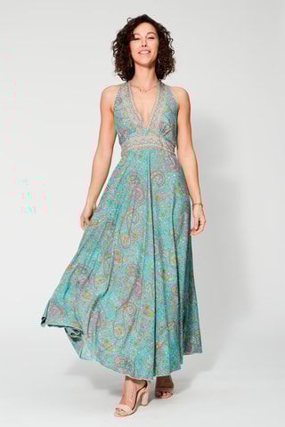 Vestido comprido - Turquesa - Azul