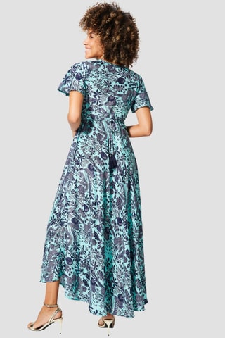 Vestido comprido - Azul - Branco, preto e azul