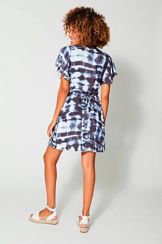 Vestido estilo envelope Azul-marinho - Branco e azul